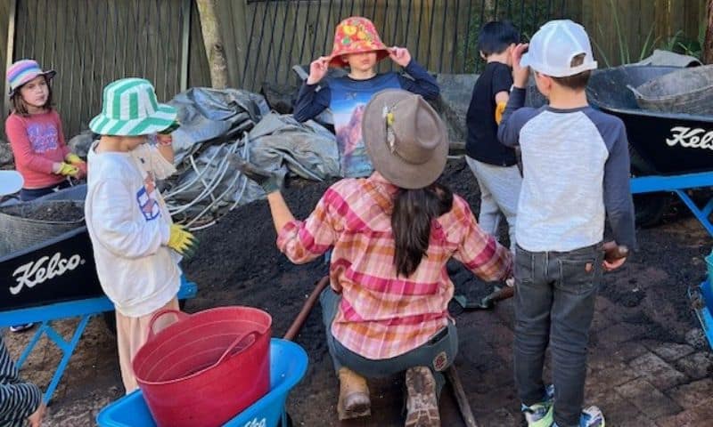 Purposeful work - Primary students at Forestville Montessori school